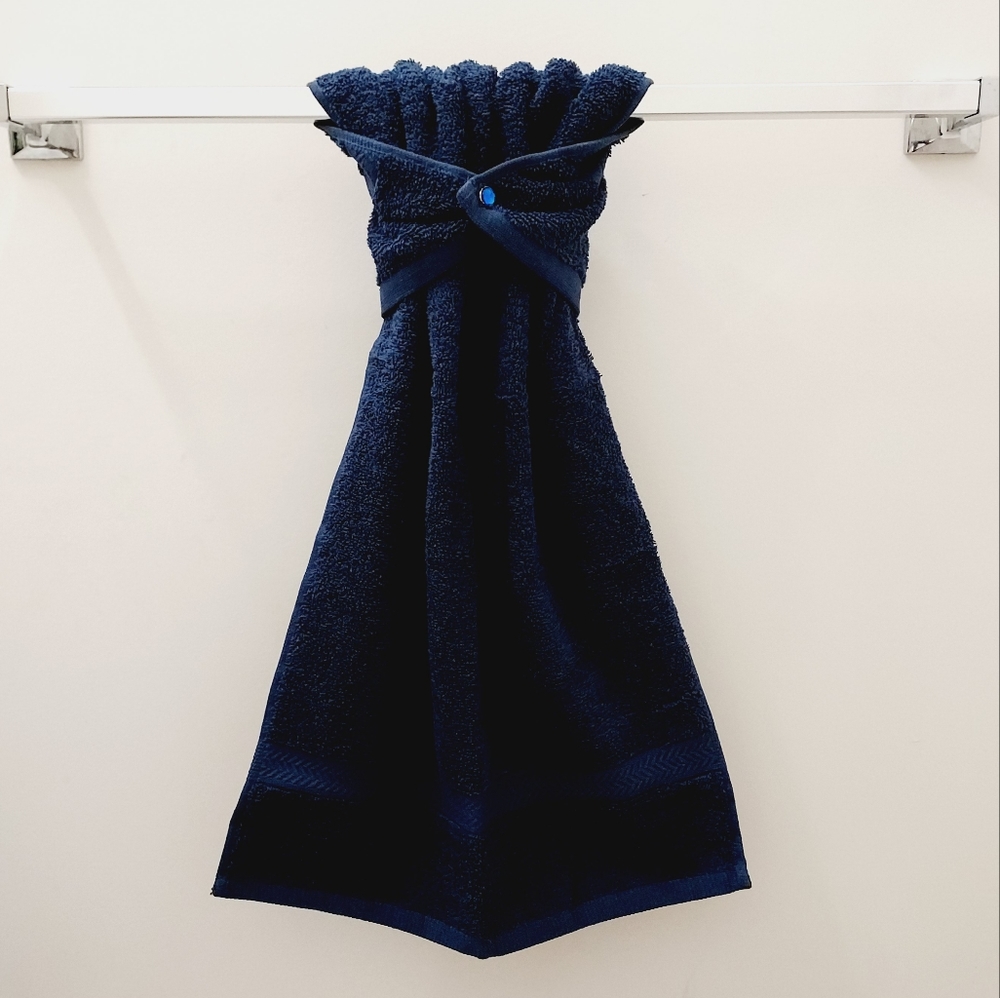 💙NEW!⚪️#9137-C ■Dark Blue Hang'N'Snap Towel 🤍Select snap
